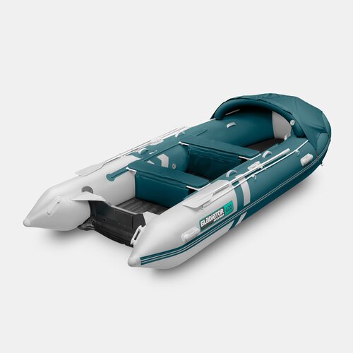 Надувная лодка GLADIATOR E420PRO морской зеленый-белый